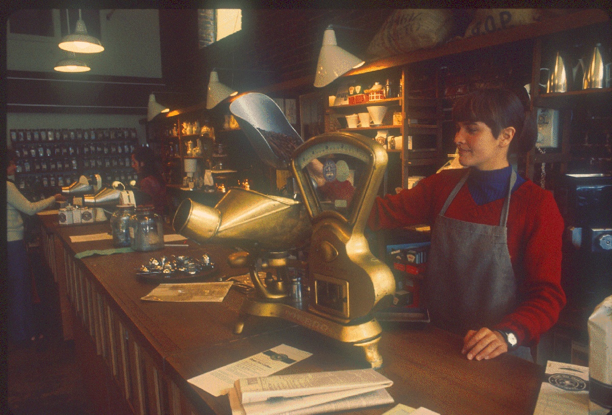 Starbucks store in 1977 - Historic glimpse of the first Starbucks.